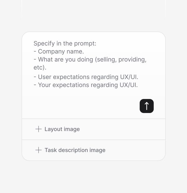 Upload your layout. Figma, PNG, or JPG.